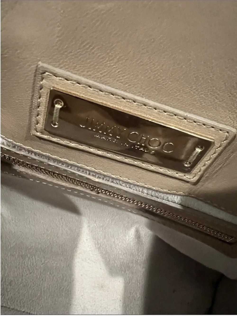 Authentic Jimmy Choo Taupe Leather Star Studded Satchel Shoulder/Crossbody Bag